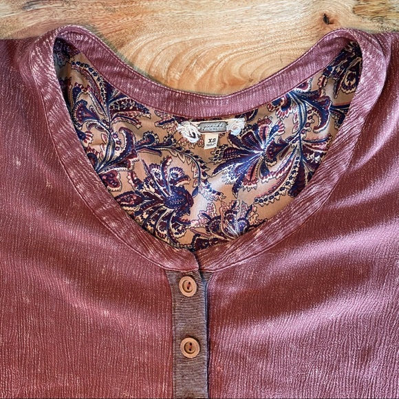 BKE | Burgundy Boho Blouse - Picture 3 of 6